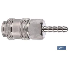 Enchufe rápido universal espiga tubo Ø13mm | Acoplador Hembra universal con espiga tubo Ø13mm para instalaciones neumáticas