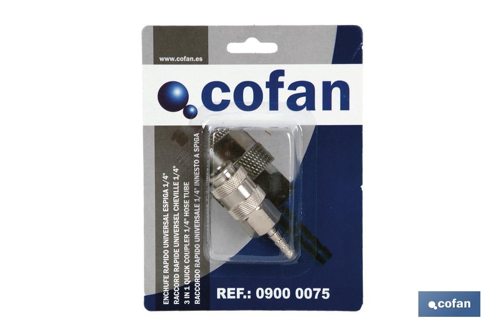 ENCHUFE RAPIDO UNIVERSAL ESPIGA TUBO 6 MM