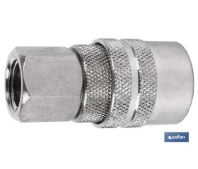 Enchufe rápido rosca hembra 1/2 | Acoplador Hembra con rosca hembra BSP 1/2 para instalaciones neumáticas