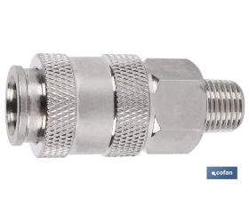 Enchufe rápido universal rosca macho 1/2 | Acoplador Hembra universal con rosca macho BSP 1/2 para instalaciones neumáticas