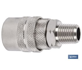 Enchufe rápido rosca macho 1/2 | Acoplador Hembra con rosca macho BSP 1/2 para instalaciones neumáticas