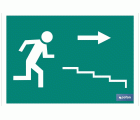 Señal Salida Escalera derecha Bajada Pictograma