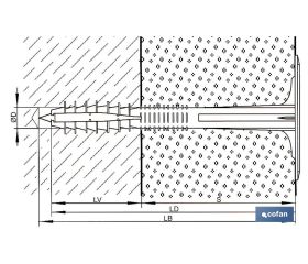 TACO FIJACION PANELES AISLANTES 10X150