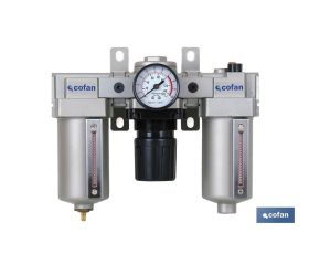 Filtro regulador presión + Lubricador rosca 1 | Filtro Regulador Aire Comprimido de Compresor