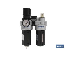 Filtro regulador presión + Lubricador rosca 3/8