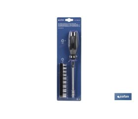 SET DESTORNILLADOR FLEX. + 9 VASOS 1/4 (5-13MM.)