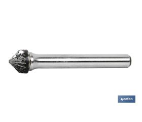 Fresas Rotativas Metal Duro Dentado Cruzado Punta Cónica 90°