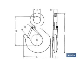 GANCHO DIN 689 CON SEGURO TN-0.5