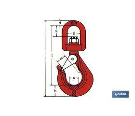 GANCHO GIRAT. C/SEGURO CARBONO C40 TN-7,5