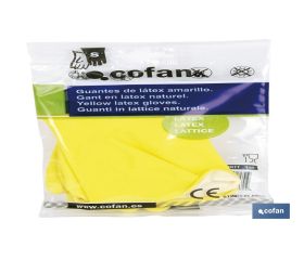 GUANTE AMARILLO LATEX FLOCADO T 9 VENTA UNITARIA
