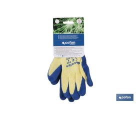 BLÍSTER DE GUANTE DE LÁTEX RUGOSO AZUL TALLA 8 VENTA UNITARIA