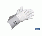 Guantes de vacuno con manguitos de 13 cm | Piel de serraje | Comodidad y protección | Ideales para agricultura y recolección