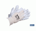 Guantes de piel de vacuno y dorso de punto | Duraderos y resistentes | Transpirables | Protección y seguridad