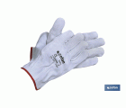 Guantes de piel de serraje gris | Duraderos y resistentes | Protección y seguridad | Pulgar plano