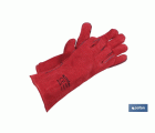 Guante de soldador con fibras largas | Interior forrado | Para trabajos de soldadura y trabajos mecánicos
