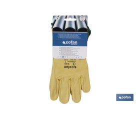 BLÍSTER DE GUANTE DE PIEL VACUNO AMARILLO TALLA 9 VENTA UNITARIA