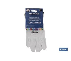 BLÍSTER DE GUANTE DE PIEL VACUNO GRIS TALLA 8 VENTA UNITARIA