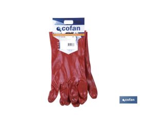 BLÍSTER DE GUANTE DE PVC ROJO 27 CM VENTA UNITARIA