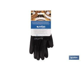 BLÍSTER DE GUANTE DE POLIÉSTER 100 % IMPREGNADO DE PU NEGRO TALLA 8 VENTA UNITARIA