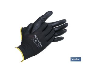 Guantes 100 % de poliéster | Impregnados para mayor seguridad | Flexibles | Protección y confort | Sin costuras