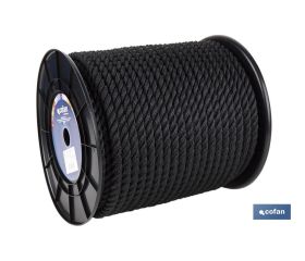 CARRETE CABO DE AMARRE 8 MM 200 M NEGRO