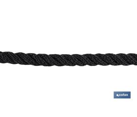 CARRETE CABO DE AMARRE 8 MM 200 M NEGRO