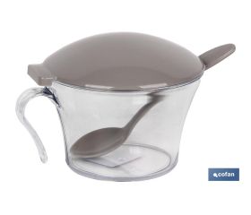 Azucarero con tapa | Modelo Albahaca | De Polipropileno y Poliestireno | Capacidad de 120 ml | Varios Colores