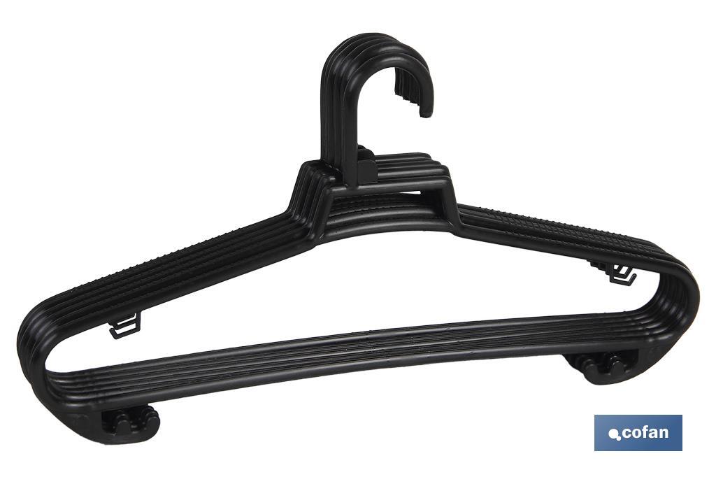 PACK DE 6 PERCHAS NEGRAS 38 X18 CM