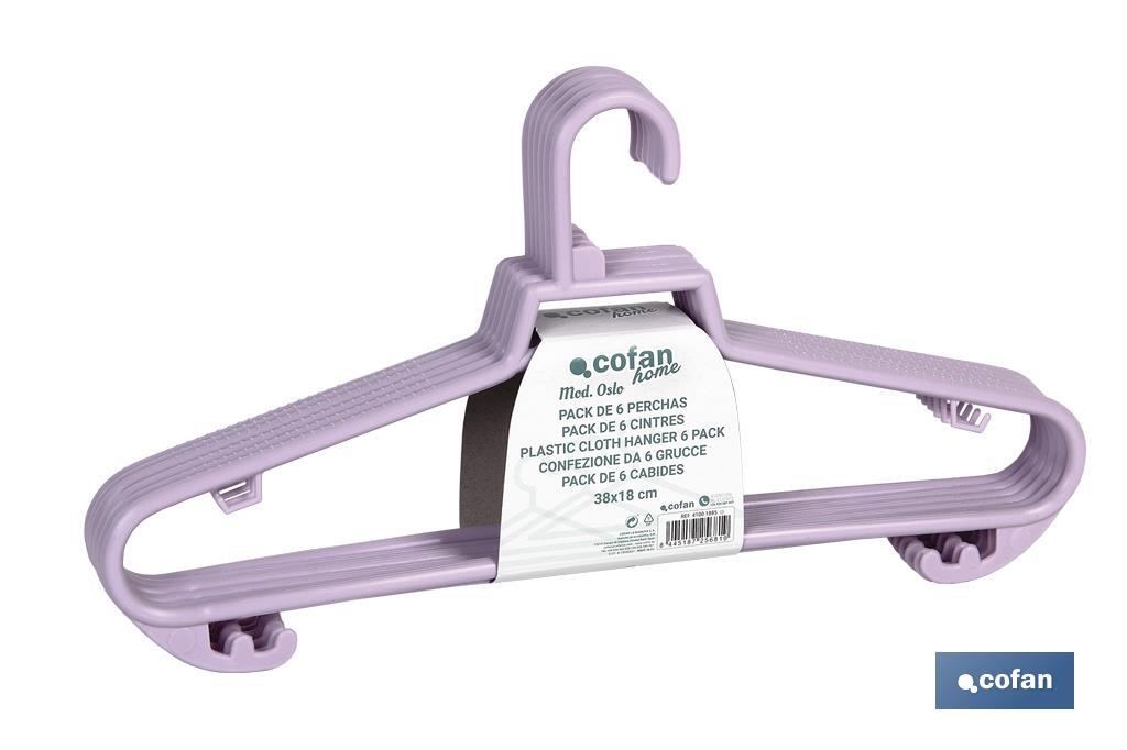 PACK DE 6 PERCHAS ROSA CLARA 38 X18 CM