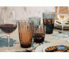 PACK 6 VASOS DE AGUA VIDRIO 30,5 CL COLOR AZUL MODELO JADE