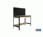 Banco de trabajo | Incluye panel perforado, 2 estantes de madera y 1 cajón | Disponible en color antracita | Medidas: 1445 x 1210 x 610 mm