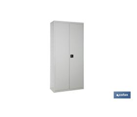 Armario multiusos | Accesorio con 2 puertas y 4 estantes | Material: acero | Medidas: 180 x 80 x 40 cm