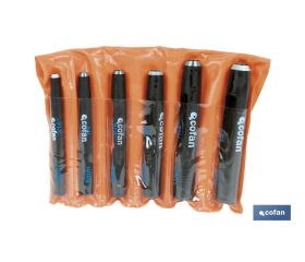 Conjunto de 6 sacabocados de golpe cilíndrico | Recomendable para materiales ligeros