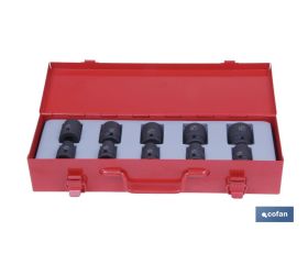 Juego de vasos de impacto de 1/2 | Incluye 10 vasos | Medidas de 10 hasta 24