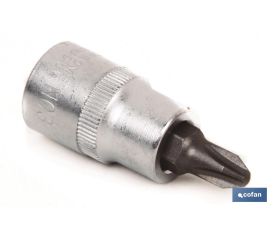 Llave de vaso de 3/8 | Fabricada en acero al cromo vanadio de alta calidad | Con punta Phillips 3