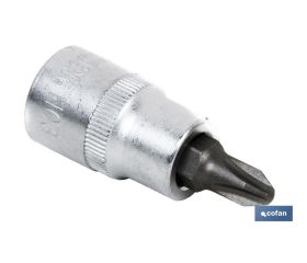 Llave de vaso de 1/4 | Fabricada en acero al cromo vanadio de alta calidad | Con punta Pozidriv 3