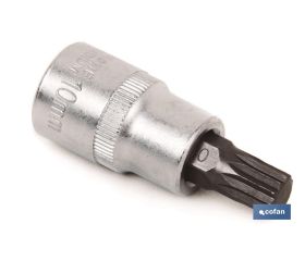 Llave de vaso de 3/8 | Fabricada en acero al cromo vanadio de alta calidad | Con punta Torx 60