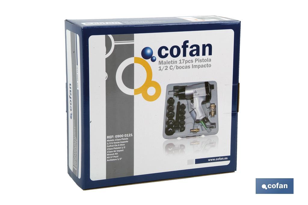 MALETÍN 17PCS PISTOLA 1/2 C/BOCAS IMPACTO