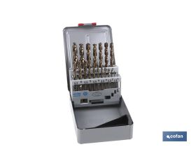 Maletín surtido de brocas | Contenido: 19 brocas | Medidas de broca: desde 1 mm a 10 mm
