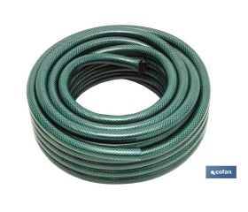 Manguera de 3 capas | Fabricado en PVC de color verde | Con medida Ø 15 mm | Longitud en 15 y 20 metros