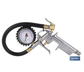 Pistola comprobación de aire | Medidor de Presión de Neumáticos | Pistola de Inflado con extensión flexible
