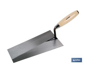 Paleta forjada punta cuadrada | Longitud: 250 x 130 x 65 mm | Para la construcción | Mango de madera