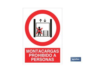 Montacargas prohibido a personas