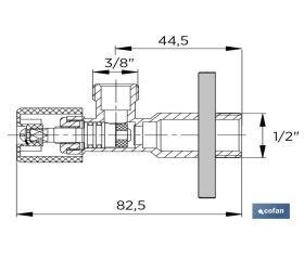 VÁLVULA DE ESCUADRA 1/2 x 3/8 MODELO PISTÓN