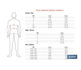 MONO DE TRABAJO BIRO 280gms/m GRIS-NEGRO T-M