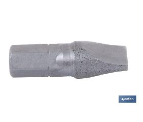 Punta Plana para atornillador de Acero | Modelo 1/4 Plano Estándar | Longitud 25 y 50 mm