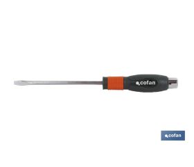Destornillador plano | De impacto o golpeo | Con huella plana de SL-4 hasta EL-9,5 mm