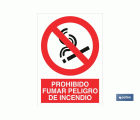 Prohibido fumar peligro de incendio