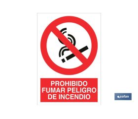 Prohibido fumar peligro de incendio