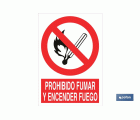 Prohibido fumar y encender fuego